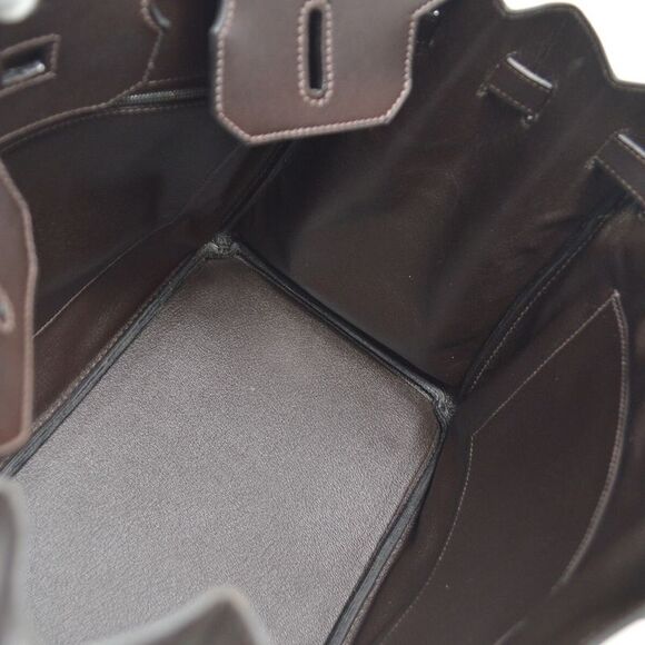 Hermes Birkin Handbag Vibrato And Evercalf Brown Leather Handbag (Pre-Owned) - Picture 9 of 10